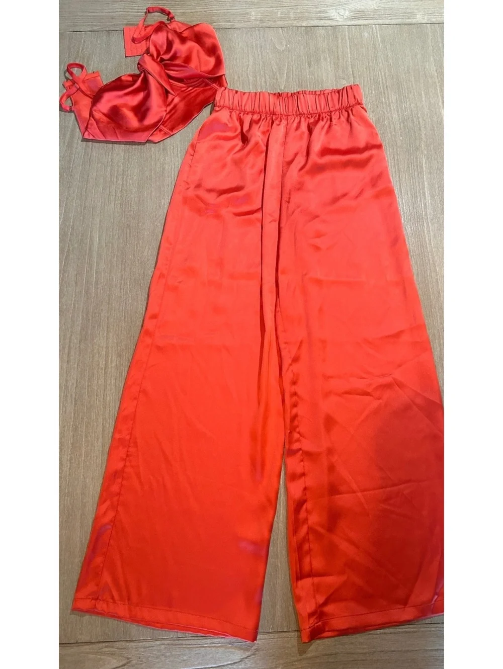 Sammy B Target Black History Month Orange Bow Top & Wide Leg Pants Set NWT XS